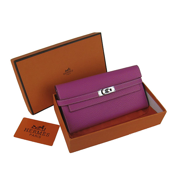 High Quality Hermes Kelly Long Clutch Bag Peachblow H009 Replica - Click Image to Close